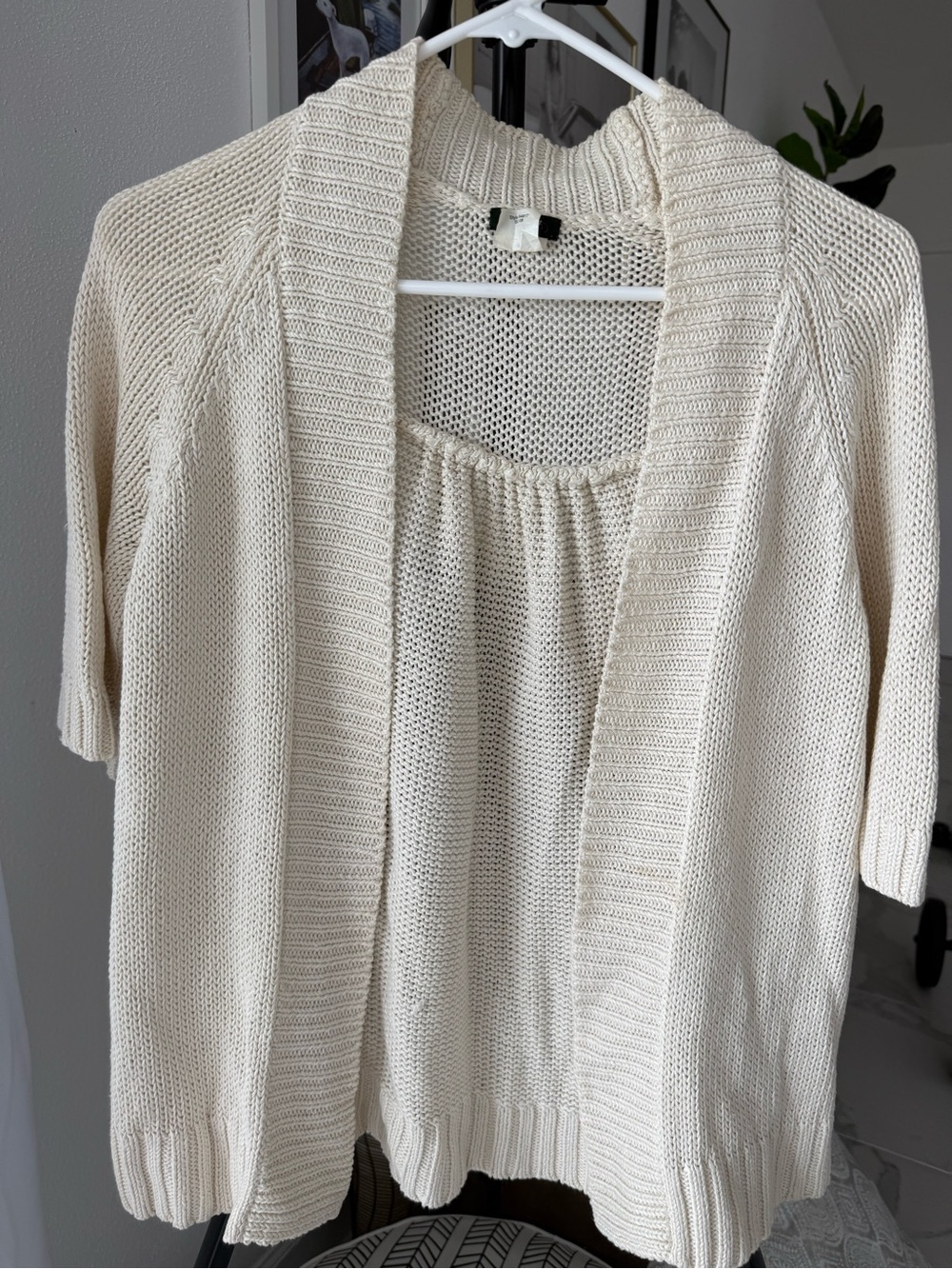 Vintage 90’s Inspo J.Crew Linen Silk Blend Open summer Cardigan, Medium